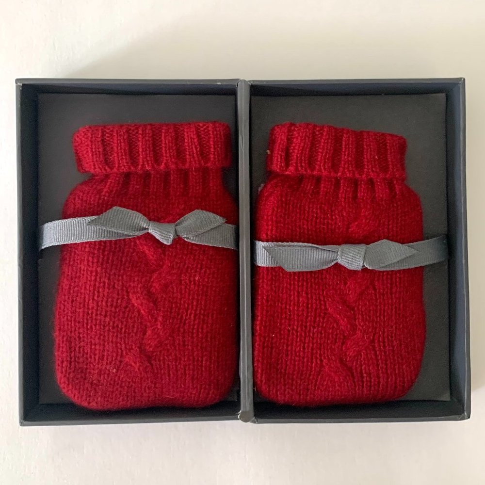 Restoration Hardware Mini Cashmere Hand Warmers -Set of 2- Garnet Red *NIB*